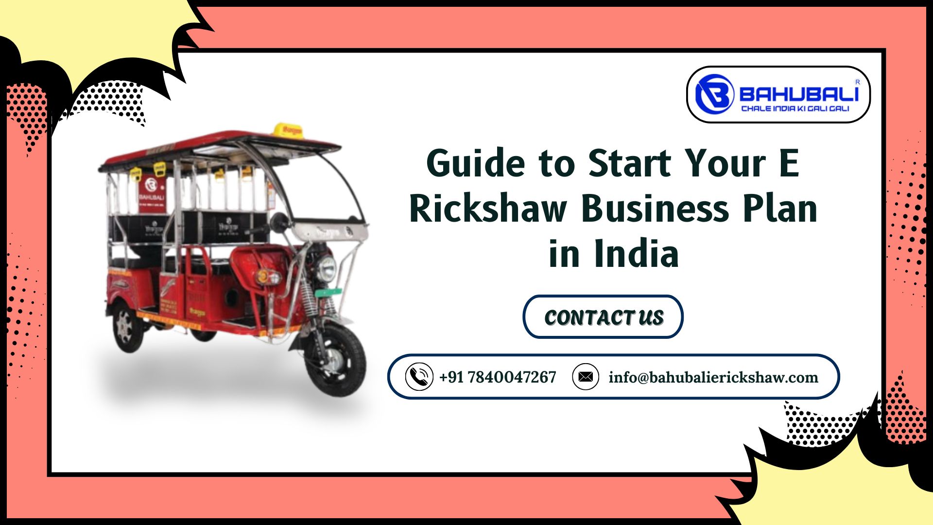 Guide to Start Your E Rickshaw Business Plan in India