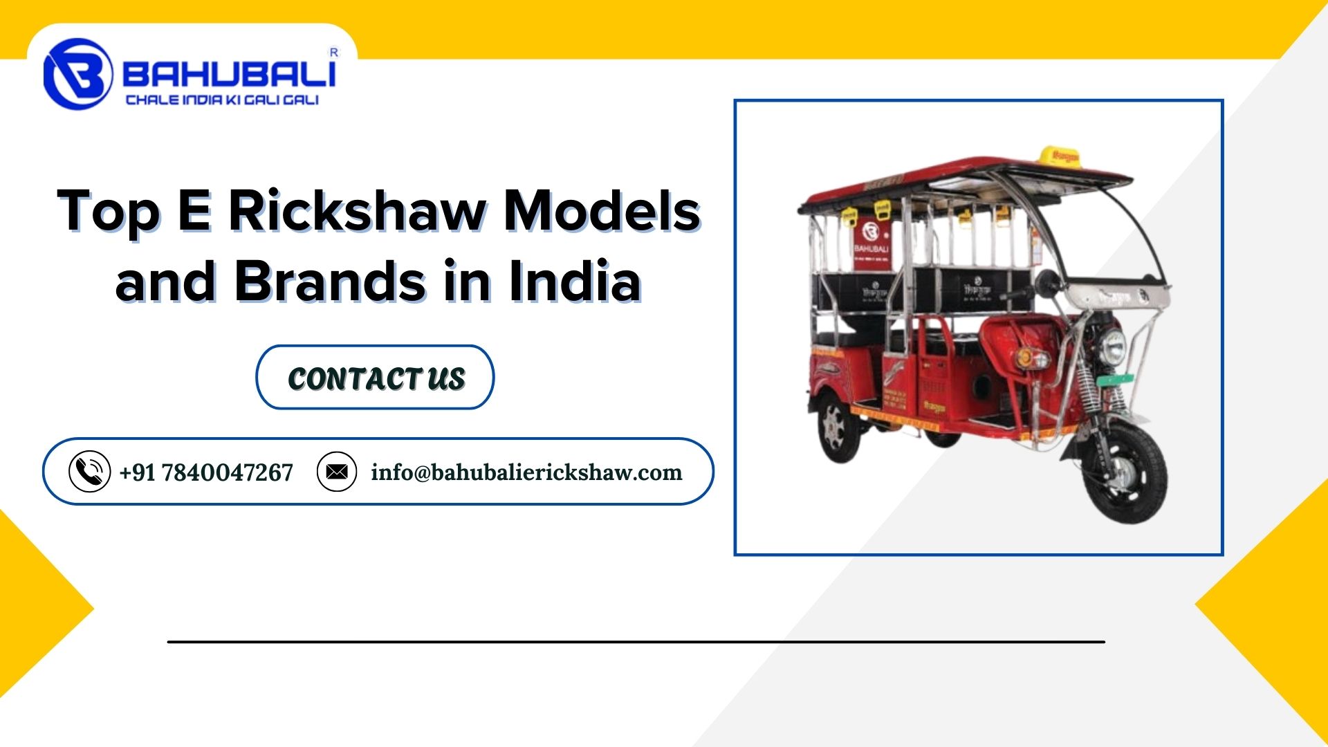 Top E Rickshaw Models and Brands in India